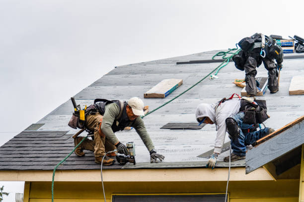 Professional Gutter Installation technician working in Key Biscayne, FL